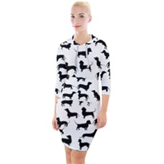 Dachshunds! Quarter Sleeve Hood Bodycon Dress