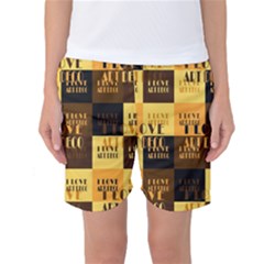 I Love Art Deco Typographic Motif Collage Print Women s Basketball Shorts by dflcprintsclothing