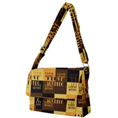 I Love Art Deco Typographic Motif Collage Print Full Print Messenger Bag (l) by dflcprintsclothing