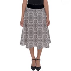 Timeless - Black & Abalone Grey Perfect Length Midi Skirt by FashionBoulevard
