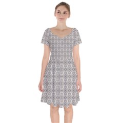 Timeless - Black & Abalone Grey Short Sleeve Bardot Dress by FashionBoulevard