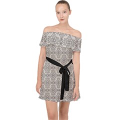 Timeless - Black & Abalone Grey Off Shoulder Chiffon Dress by FashionBoulevard