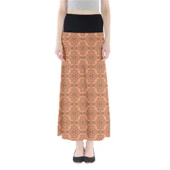 Timeless   Black & Cantaloupe Orange Full Length Maxi Skirt by FashionBoulevard