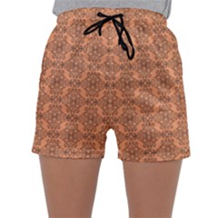 Timeless   Black & Cantaloupe Orange Sleepwear Shorts by FashionBoulevard