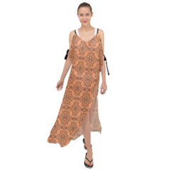 Timeless   Black & Cantaloupe Orange Maxi Chiffon Cover Up Dress by FashionBoulevard