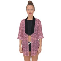 Timeless - Black & Flamingo Pink Open Front Chiffon Kimono by FashionBoulevard