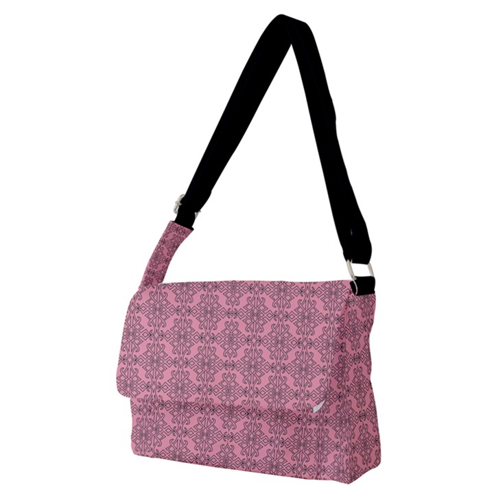 Timeless - Black & Flamingo Pink Full Print Messenger Bag (M)