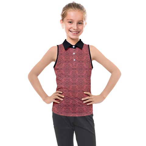 Timeless - Black & Indian Red Kids  Sleeveless Polo Tee by FashionBoulevard
