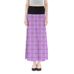 Timeless - Black & Lavender Purple Full Length Maxi Skirt by FashionBoulevard