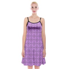 Timeless - Black & Lavender Purple Spaghetti Strap Velvet Dress by FashionBoulevard