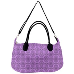 Timeless - Black & Lavender Purple Removal Strap Handbag by FashionBoulevard