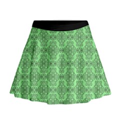 Timeless - Black & Mint Green Mini Flare Skirt