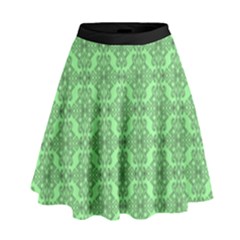 Timeless - Black & Mint Green High Waist Skirt by FashionBoulevard