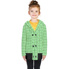 Timeless - Black & Mint Green Kids  Double Breasted Button Coat by FashionBoulevard