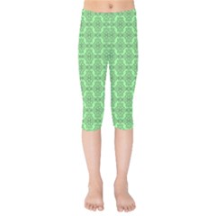 Timeless - Black & Mint Green Kids  Capri Leggings 