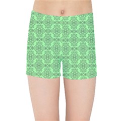 Timeless - Black & Mint Green Kids  Sports Shorts