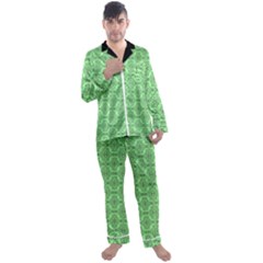 Timeless - Black & Mint Green Men s Satin Pajamas Long Pants Set