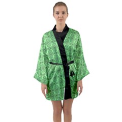 Timeless - Black & Mint Green Long Sleeve Satin Kimono
