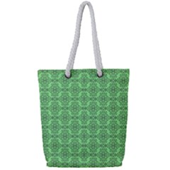 Timeless - Black & Mint Green Full Print Rope Handle Tote (small)