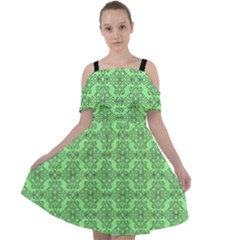 Timeless - Black & Mint Green Cut Out Shoulders Chiffon Dress by FashionBoulevard