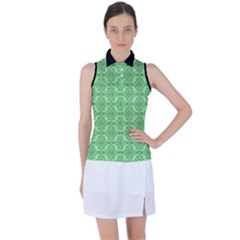 Timeless - Black & Mint Green Women s Sleeveless Polo Tee