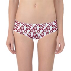 Cute Flowers - Carmine Red White Classic Bikini Bottoms by FashionBoulevard