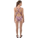 Cute Flowers - Carmine Red White Cut-Out Back One Piece Swimsuit View2