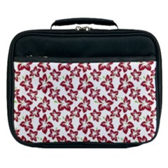 Cute Flowers - Carmine Red White Lunch Bag by FashionBoulevard