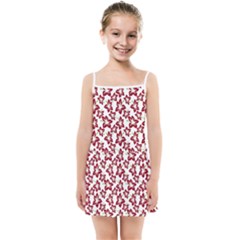 Cute Flowers - Carmine Red White Kids  Summer Sun Dress by FashionBoulevard