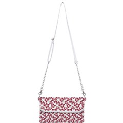 Cute Flowers - Carmine Red White Mini Crossbody Handbag by FashionBoulevard