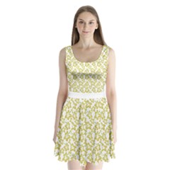 Cute Flowers - Ceylon Yellow Split Back Mini Dress  by FashionBoulevard