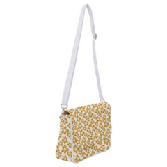 Cute Flowers - Honey Orange White Shoulder Bag With Back Zipper by FashionBoulevard