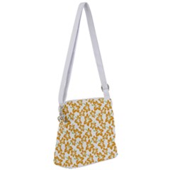Cute Flowers - Honey Orange White Zipper Messenger Bag by FashionBoulevard