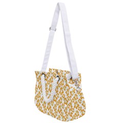 Cute Flowers - Honey Orange White Rope Handles Shoulder Strap Bag by FashionBoulevard