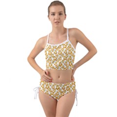 Cute Flowers - Honey Orange White Mini Tank Bikini Set by FashionBoulevard