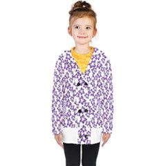 Cute Flowers - Imperial Purple Kids  Double Breasted Button Coat by FashionBoulevard