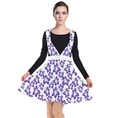 Cute Flowers - Imperial Purple Plunge Pinafore Dress by FashionBoulevard