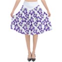 Cute Flowers - Imperial Purple Flared Midi Skirt View1