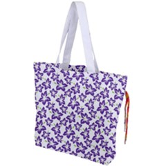 Cute Flowers - Imperial Purple Drawstring Tote Bag by FashionBoulevard