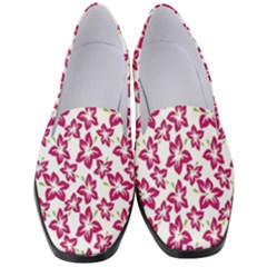 Cute Flowers - Peacock Pink White Women s Classic Loafer Heels by FashionBoulevard