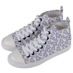 Cute Flowers - Silver Grey Women s Mid-top Canvas Sneakers by FashionBoulevard