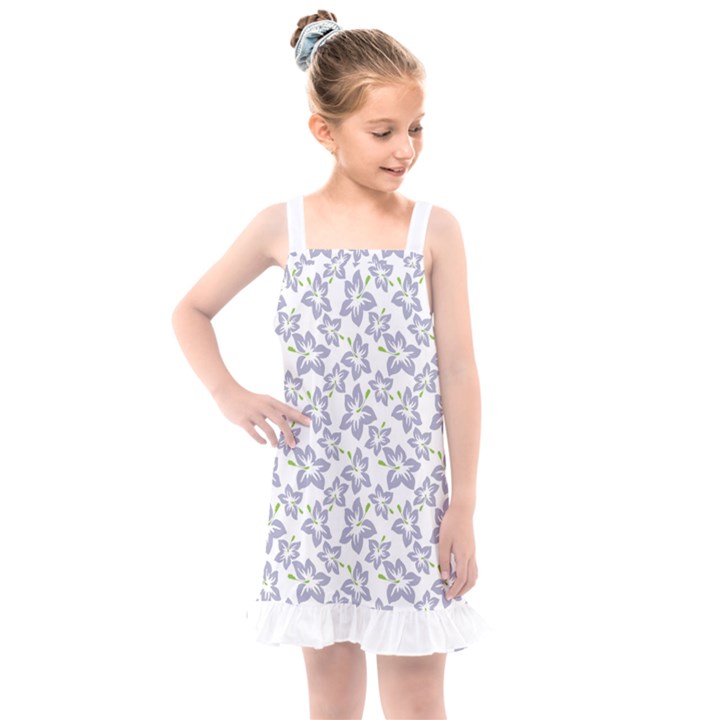 Cute Flowers - Silver Grey Kids  Overall Dress