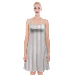 Nice Stripes - Abalone Grey Spaghetti Strap Velvet Dress by FashionBoulevard