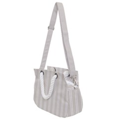 Nice Stripes - Abalone Grey Rope Handles Shoulder Strap Bag by FashionBoulevard