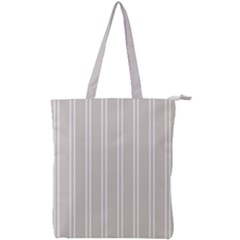 Nice Stripes - Abalone Grey Double Zip Up Tote Bag by FashionBoulevard