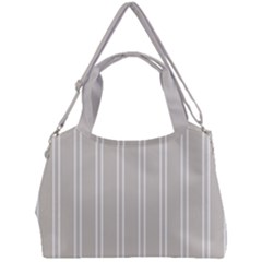 Nice Stripes - Abalone Grey Double Compartment Shoulder Bag by FashionBoulevard