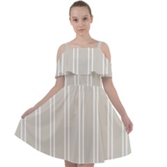 Nice Stripes - Abalone Grey Cut Out Shoulders Chiffon Dress by FashionBoulevard