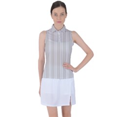 Nice Stripes - Abalone Grey Women s Sleeveless Polo Tee by FashionBoulevard