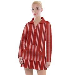 Nice Stripes - Apple Red Women s Long Sleeve Casual Dress by FashionBoulevard