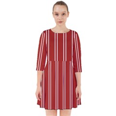 Nice Stripes - Apple Red Smock Dress by FashionBoulevard